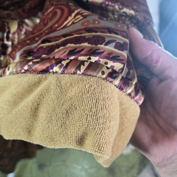 Vtg 90s Y2k Victorias Secret Satin Paisley Terrycloth Robe - Picture 7 of 11